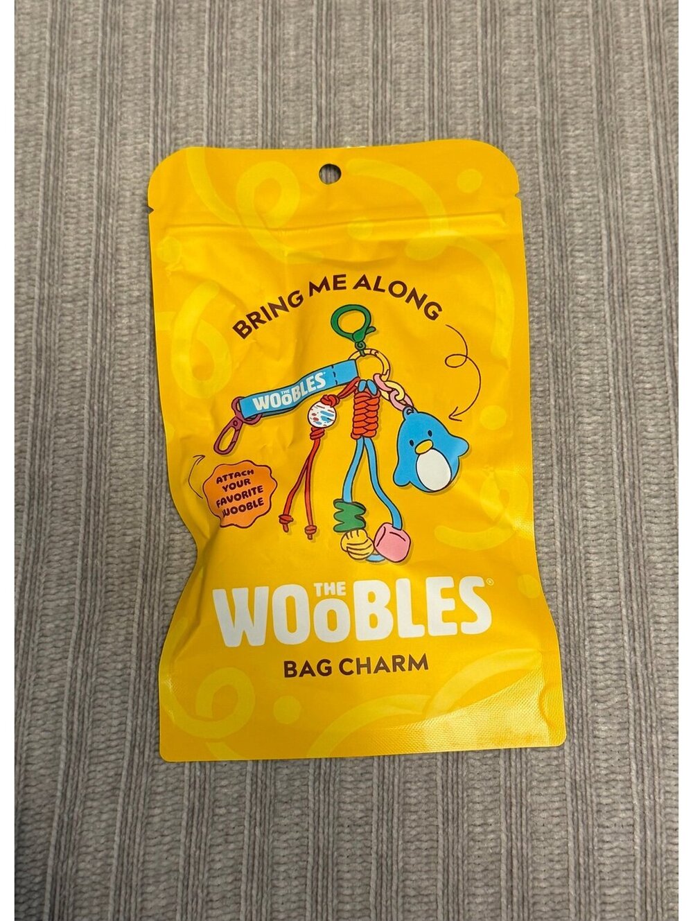 The Woobles Pop-up Store Exclusive Bag Charm featuring Pierre the Penguin